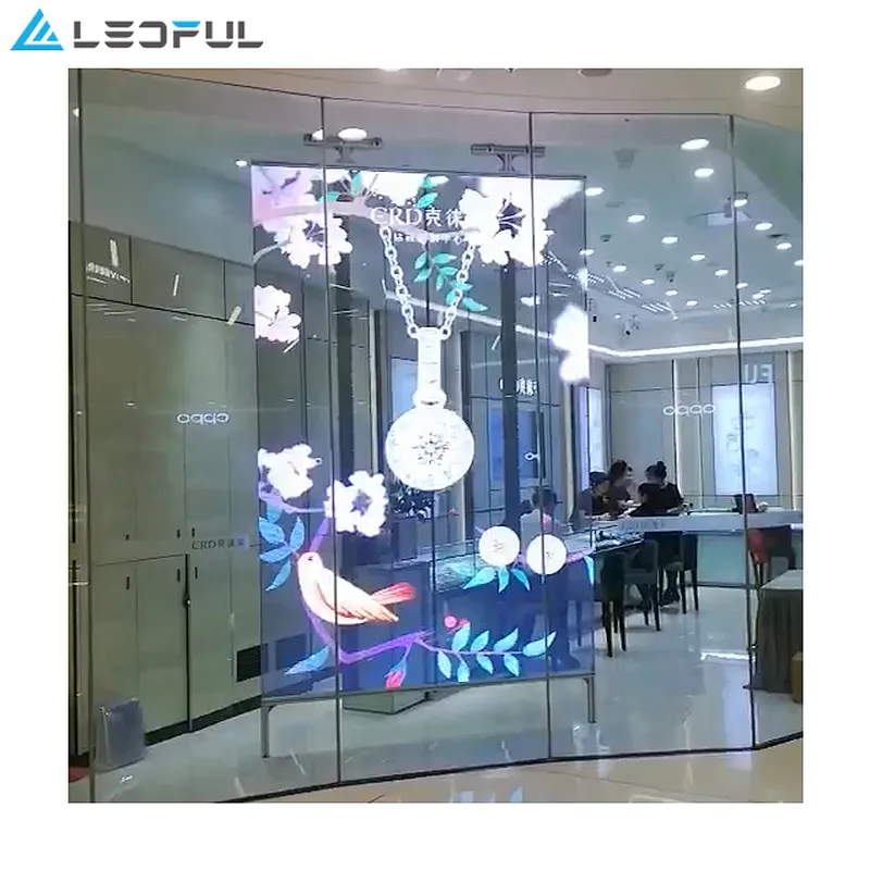 P2.95 indoor and outdoor advertising transparent LED poster