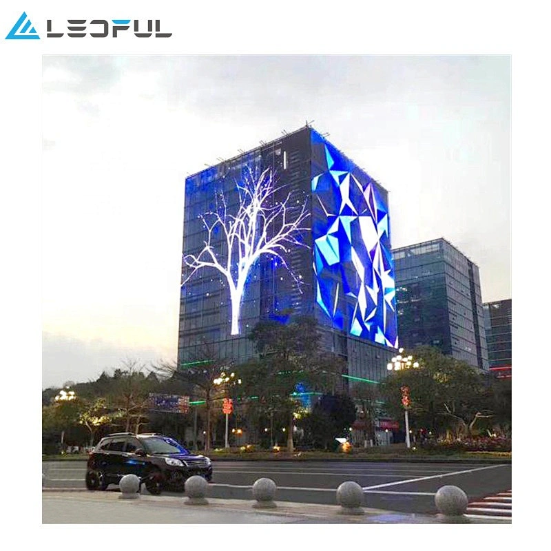 P10.4mm bracket thin LED transparent glass wall screen for windows