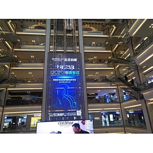 See through full color high brightness RGB P3.91 mesh grille large indoor transparent glass LED display panel screen
