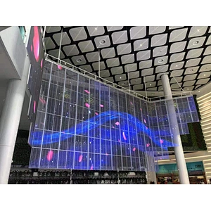 outdoor Indoor glass transparent LED film display transparent panels led strip display screen