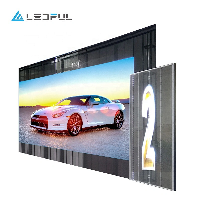 small transparent glass wall of building led display led panel wifi led display