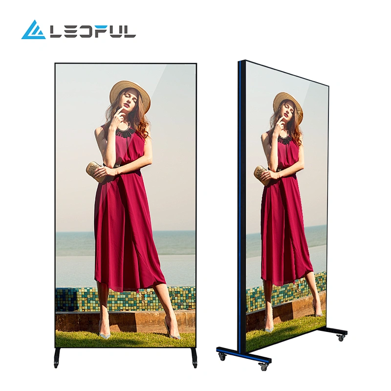 High refresh and greyscale easy moving filter design led poster for shopping mall/movie studio