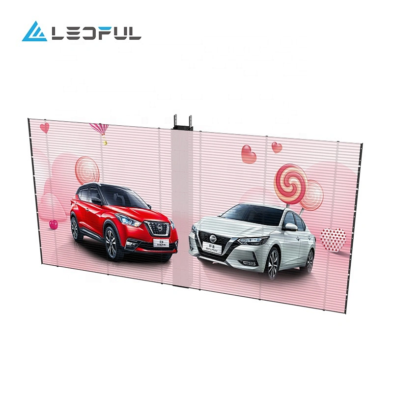small transparent glass wall of building led display led panel wifi led display