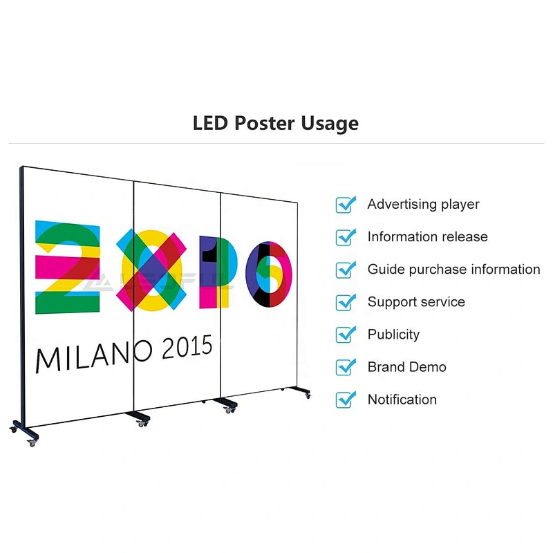 Indoor outdoor commercial LED advertising smart  display digital billboard mirror movie poster display screen panel P2 P2.5 P3