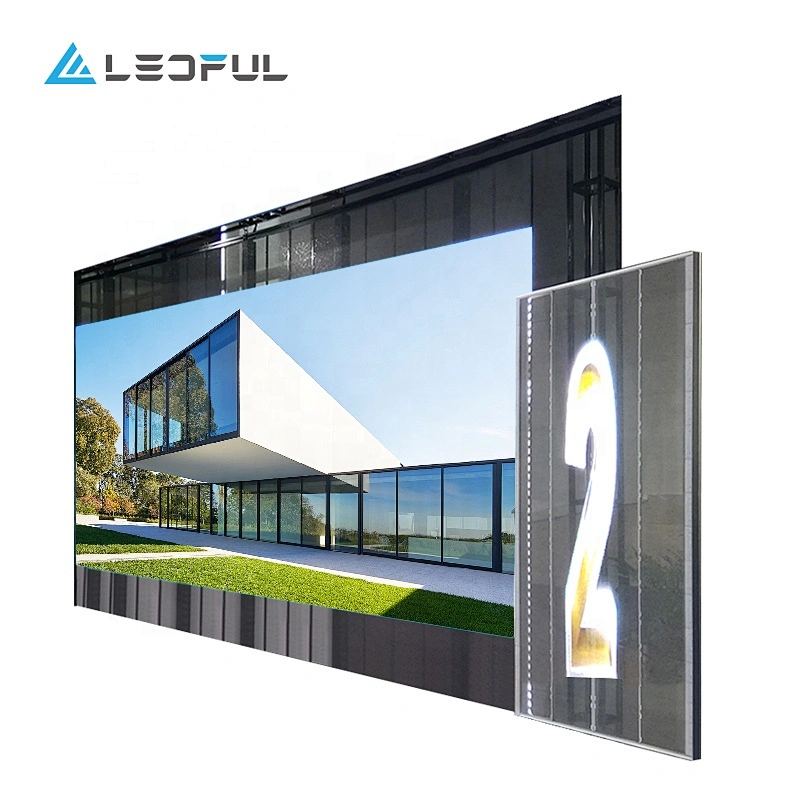 P3.91 durable and stable transparent glass curtain wall LED display