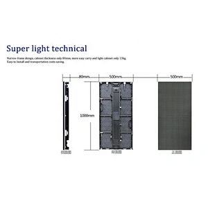 500*1000mm  P2.6-6.2mm  fixable indoor rental LED display/screen