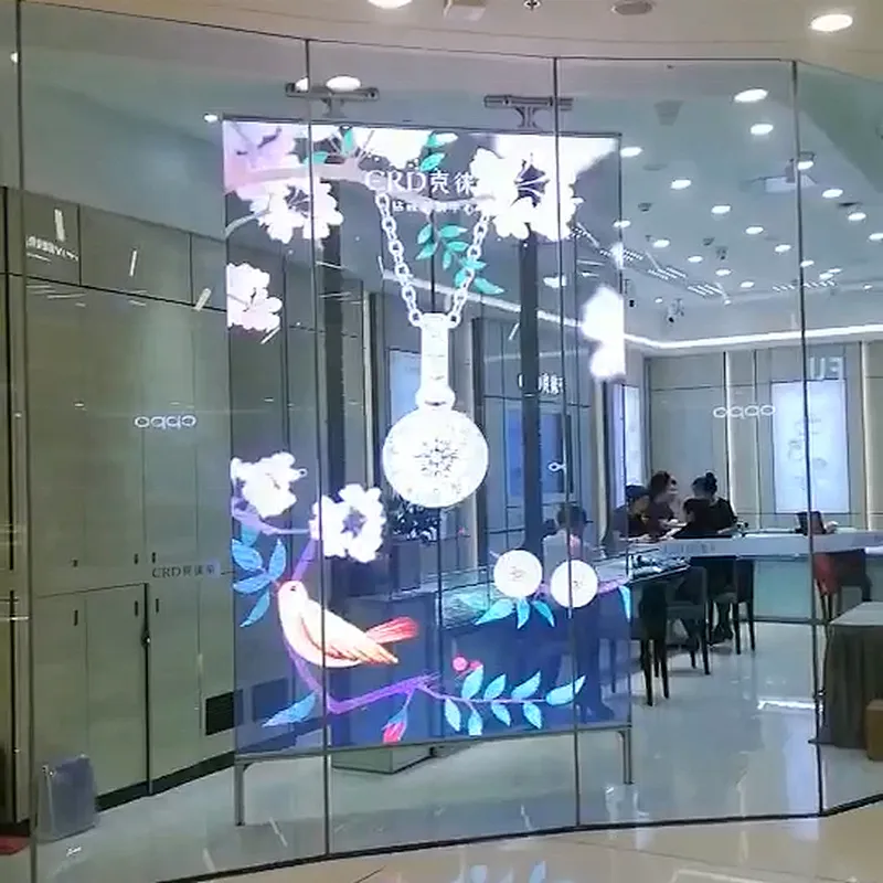 2x0.8m high transparent poster advertising LED display