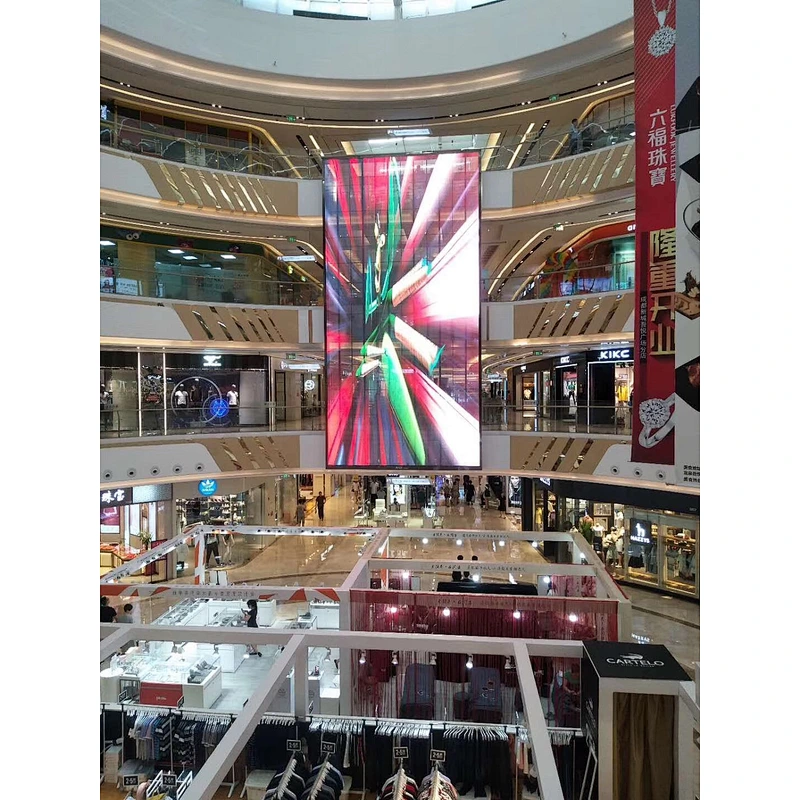P10.4 Transparent Glass LED Display for retail shop playing video and anime