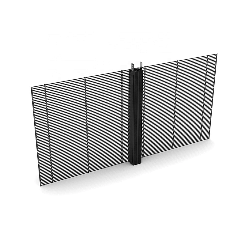 See through full color high brightness RGB P3.91 mesh grille large indoor transparent glass LED display panel screen