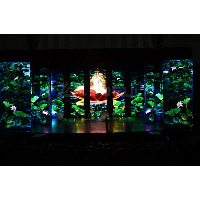 curved portable stage rental slim led display screen stage background led video wall rental hanging led panel led display