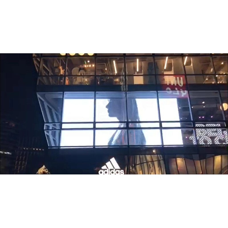 outdoor Indoor glass transparent LED film display transparent panels led strip display screen