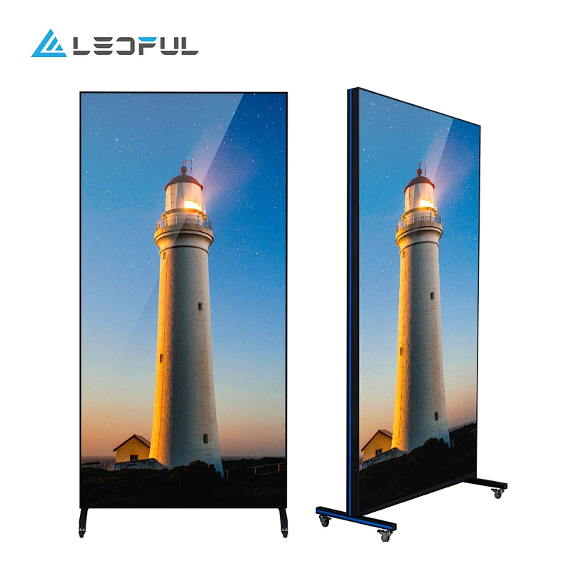 Power amplifier and speaker integrated indoor LED display screen transparent poster