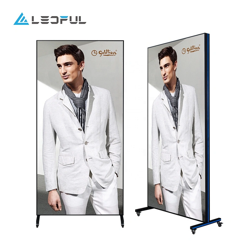High resolution easy moving speaker P2.5 Plus indoor LED digital poster for advertising
