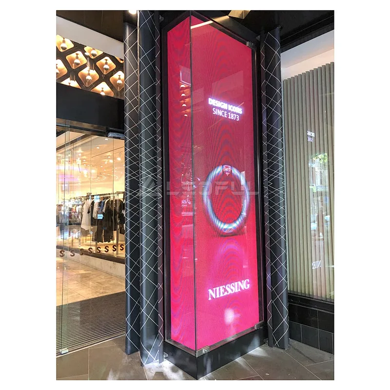Curved Customized P4 LED Indoor outdoor street pole led display video wall for lobby/advertisement/trade shows