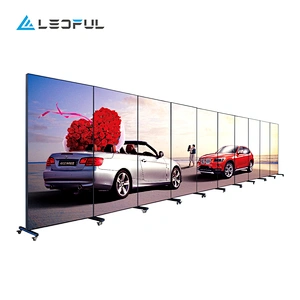 Power amplifier and speaker integrated indoor LED display screen transparent poster