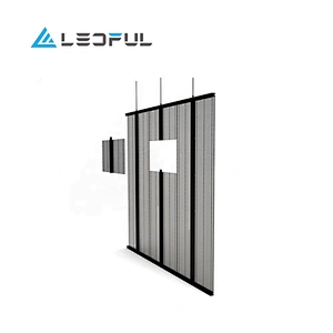 See through full color high brightness RGB P3.91 mesh grille large indoor transparent glass LED display panel screen