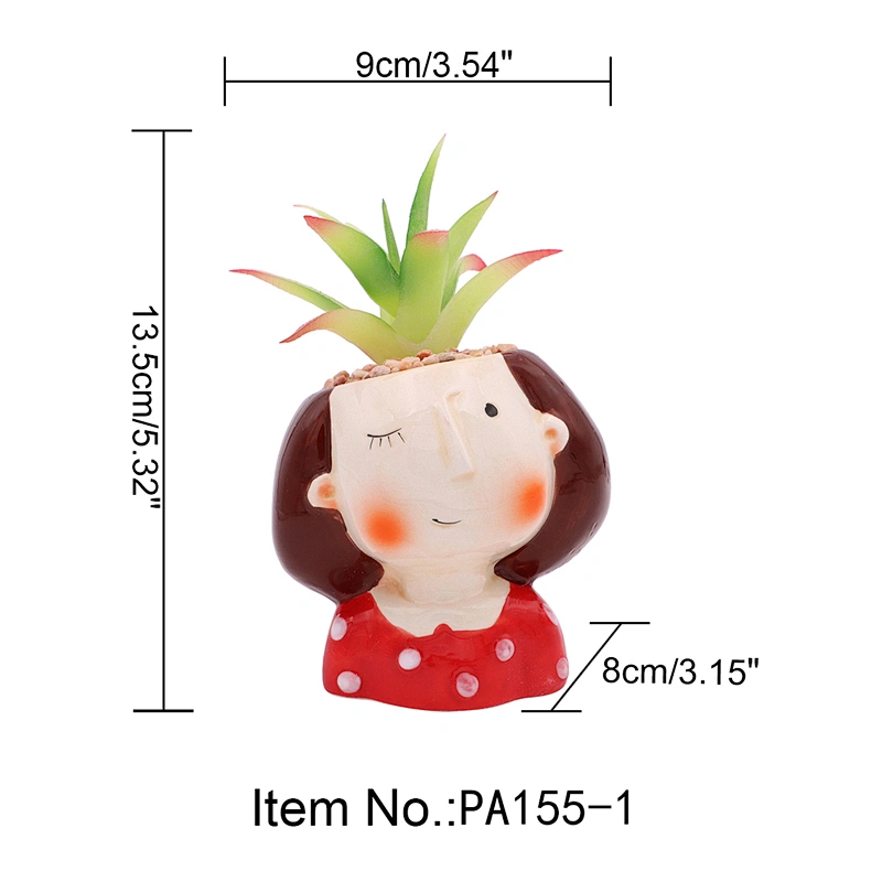 Cute cartoon Girl Ceramic Flower Pot For Succulents Cactus Plants Mini Pot Planter Home Garden Decoration