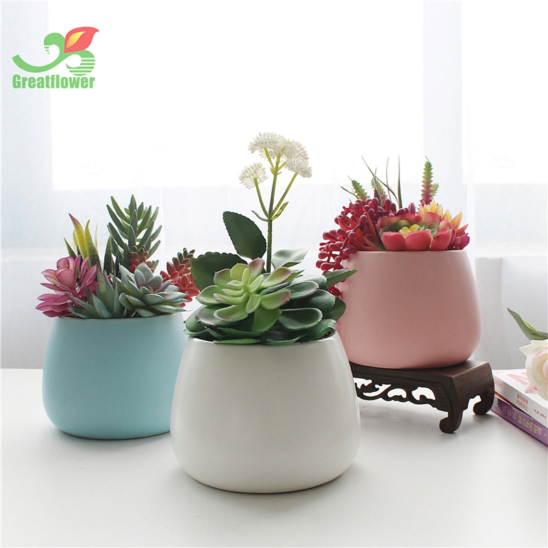 Home Garden Balcony Decorations pink artificial Artificial Succulents