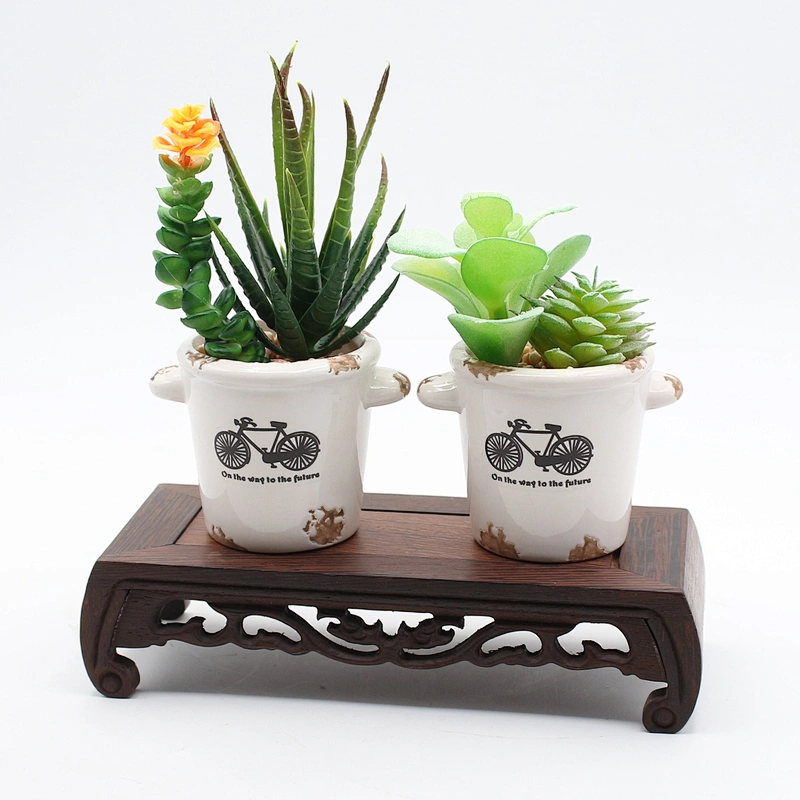 Ceramic Cup Potted Artificial Succulent plant for Garden Home Decor