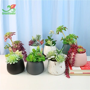 Home Garden Balcony Decorations pink artificial Artificial Succulents