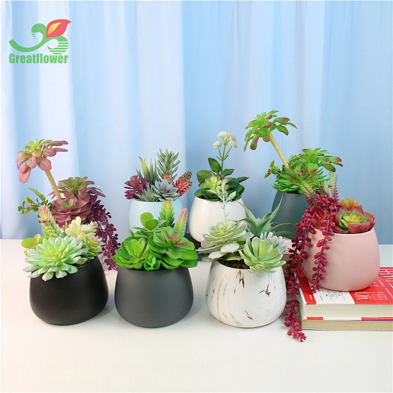 Home Garden Balcony Decorations pink artificial Artificial Succulents