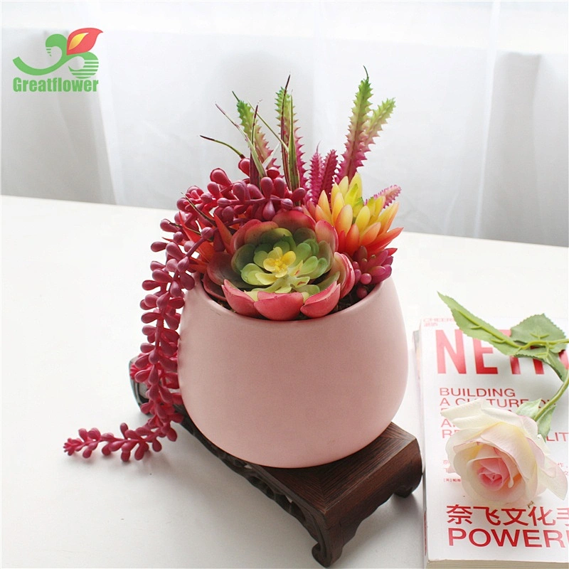 Home Garden Balcony Decorations pink artificial Artificial Succulents
