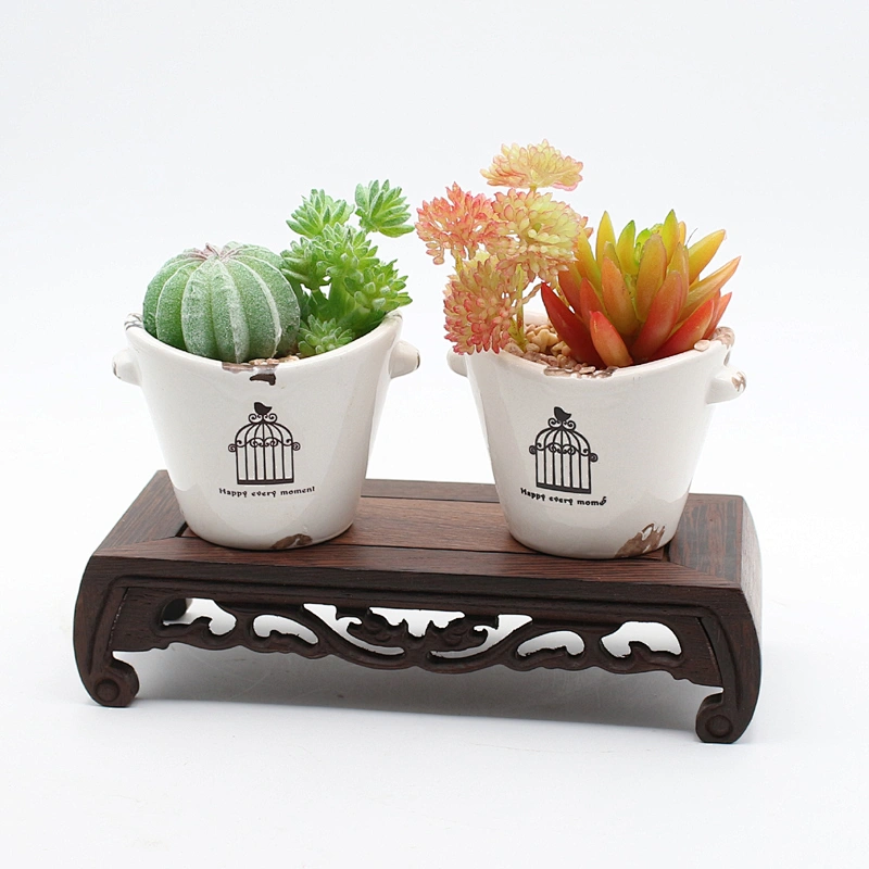 Ceramic Cup Potted Artificial Succulent plant for Garden Home Decor