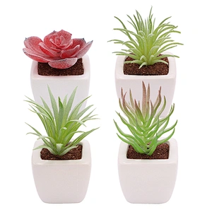 Succulent Potted Plants Faux Greenery Creative Ornaments for Garden Office Decor &Greenery