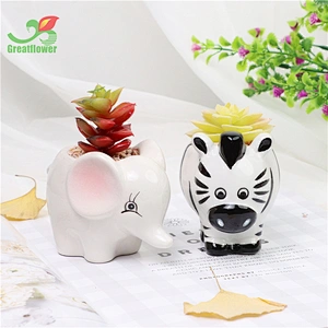 6 Animal Ceramic Pot Planters Cute Artificial Succulent Office Kitchen Home Decor Gift For Friends
