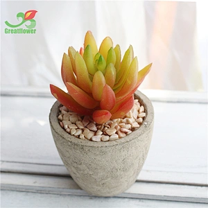 3pcs Fake Artificial Flower Potted Succulent Plants Mini Bonsai Set Decors Ornaments For Home Office