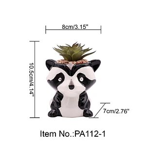 6 Animal Ceramic Pot Planters Cute Artificial Succulent Office Kitchen Home Decor Gift For Friends