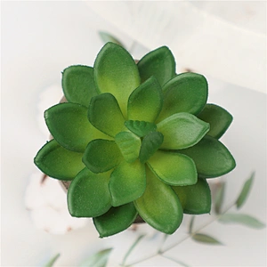 Pack of 4 Mini Size Artificial Succulents in Grey Pulp Pot for Home Decoration