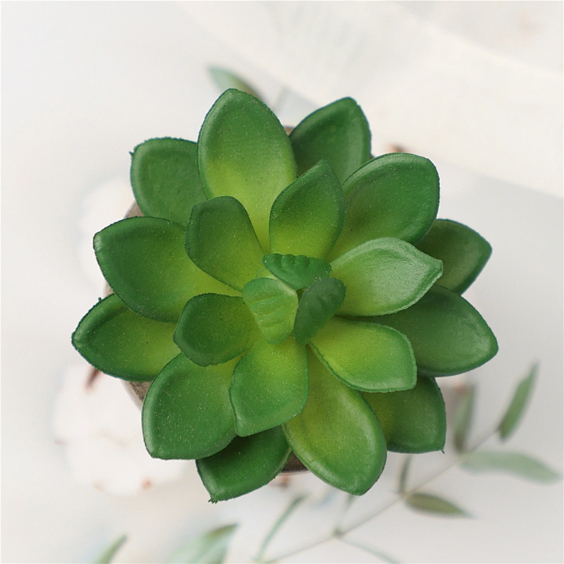 Pack of 4 Mini Size Artificial Succulents in Grey Pulp Pot for Home Decoration