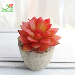 3pcs Fake Artificial Flower Potted Succulent Plants Mini Bonsai Set Decors Ornaments For Home Office