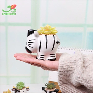 6 Animal Ceramic Pot Planters Cute Artificial Succulent Office Kitchen Home Decor Gift For Friends