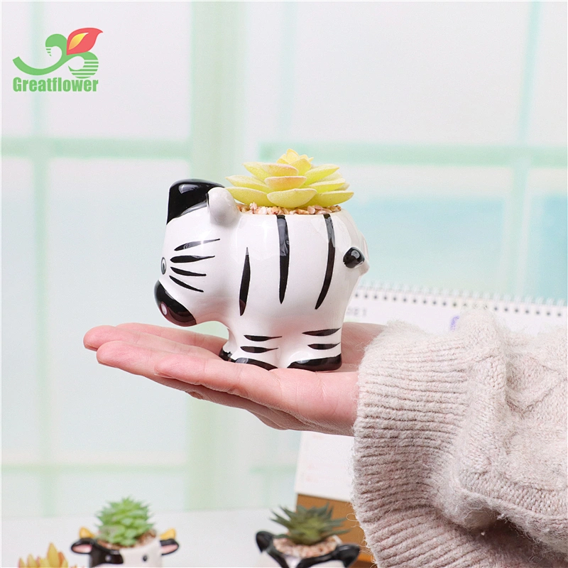 6 Animal Ceramic Pot Planters Cute Artificial Succulent Office Kitchen Home Decor Gift For Friends