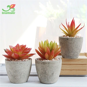 3pcs Fake Artificial Flower Potted Succulent Plants Mini Bonsai Set Decors Ornaments For Home Office
