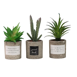 Mini Artificial Succulent Plants 3 Pack Faux Succulent Plants Potted House Table Decor