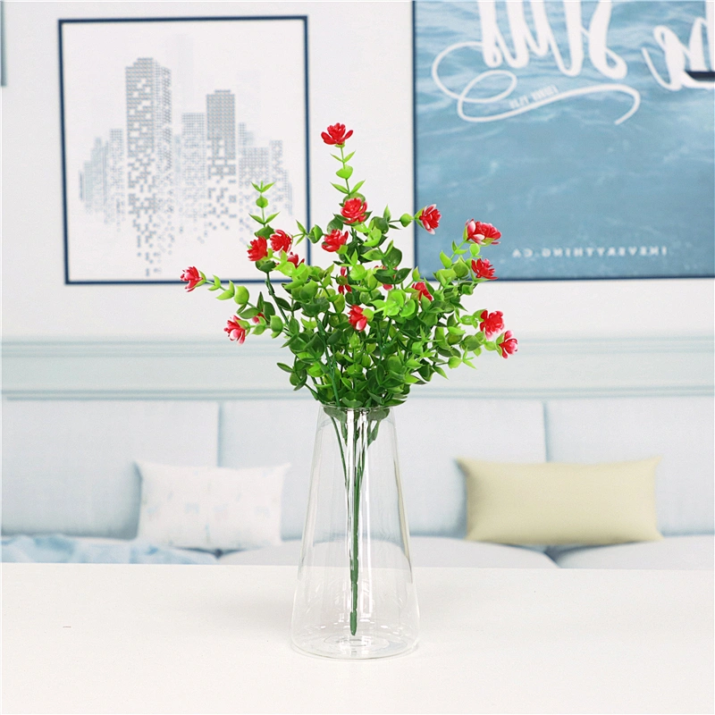 Artificial Flowers 4 Bunches of Shrub Fake Flowers UV Protection Green Plants Grass for Indoor Outdoor Decoration Table Garden B