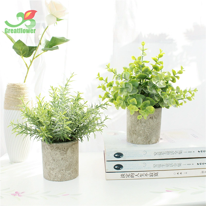 3pcs Set Green Artificial Lifelike Plants Bonsai With Pots Wedding Home Table Decoration Ornaments