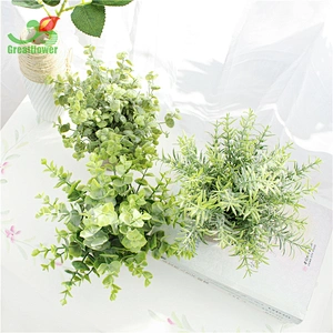 3pcs Set Green Artificial Lifelike Plants Bonsai With Pots Wedding Home Table Decoration Ornaments