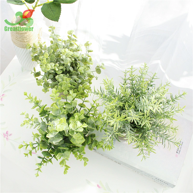3pcs Set Green Artificial Lifelike Plants Bonsai With Pots Wedding Home Table Decoration Ornaments