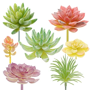 7pcs Mini Fake Succulent Plants Decor for DIY Crafting Home Floral Wall
