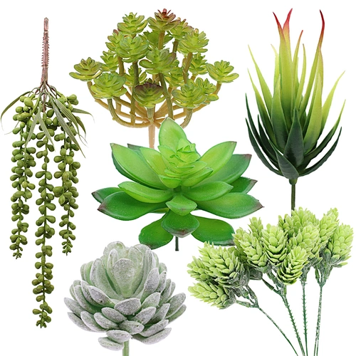 Assorted Artificial Succulents Plants Unpotted for Garden Wreath Floral Arrangement