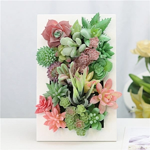 3D Greenery Hanging Wall Artificial Plants Frame for Room Backdrop