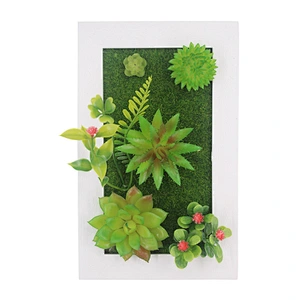 3D Greenery Hanging Wall Artificial Plants Frame for Room Backdrop