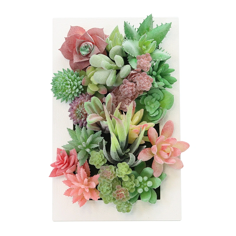3D Greenery Hanging Wall Artificial Plants Frame for Room Backdrop