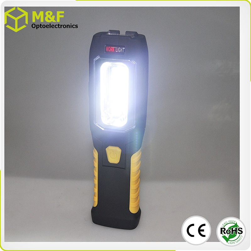 3W 200lm Battery COB Hand-held Working Light Ningbo LED Work Light Magnet Stand and Swivel Hook