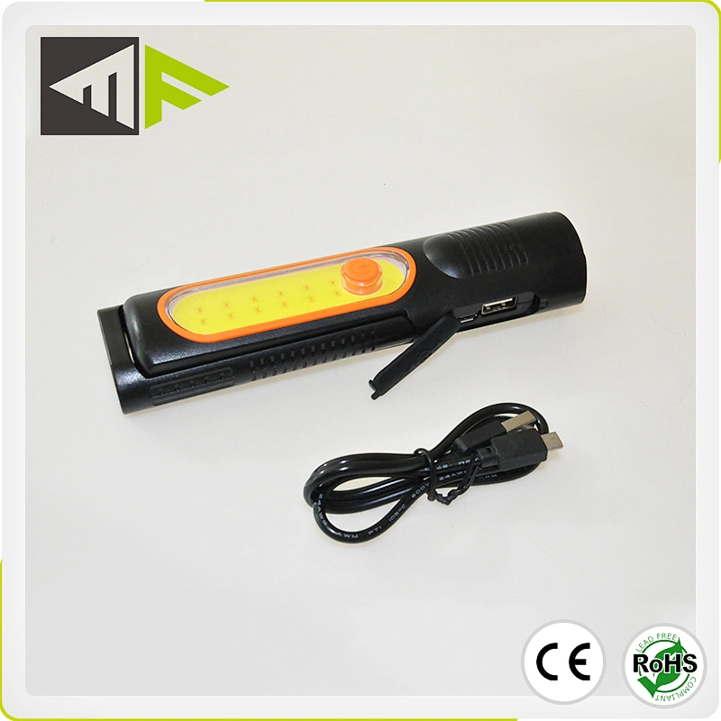Rotating Magnetic Garage LED Work Light Recharg 5W Inspection Light Working Light Stand With Power Bank USB