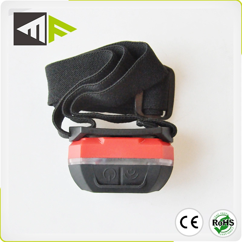 Small IPX6 Waterproof Rubberized LED USB Motion Sensor Light Headlight with Red Light
